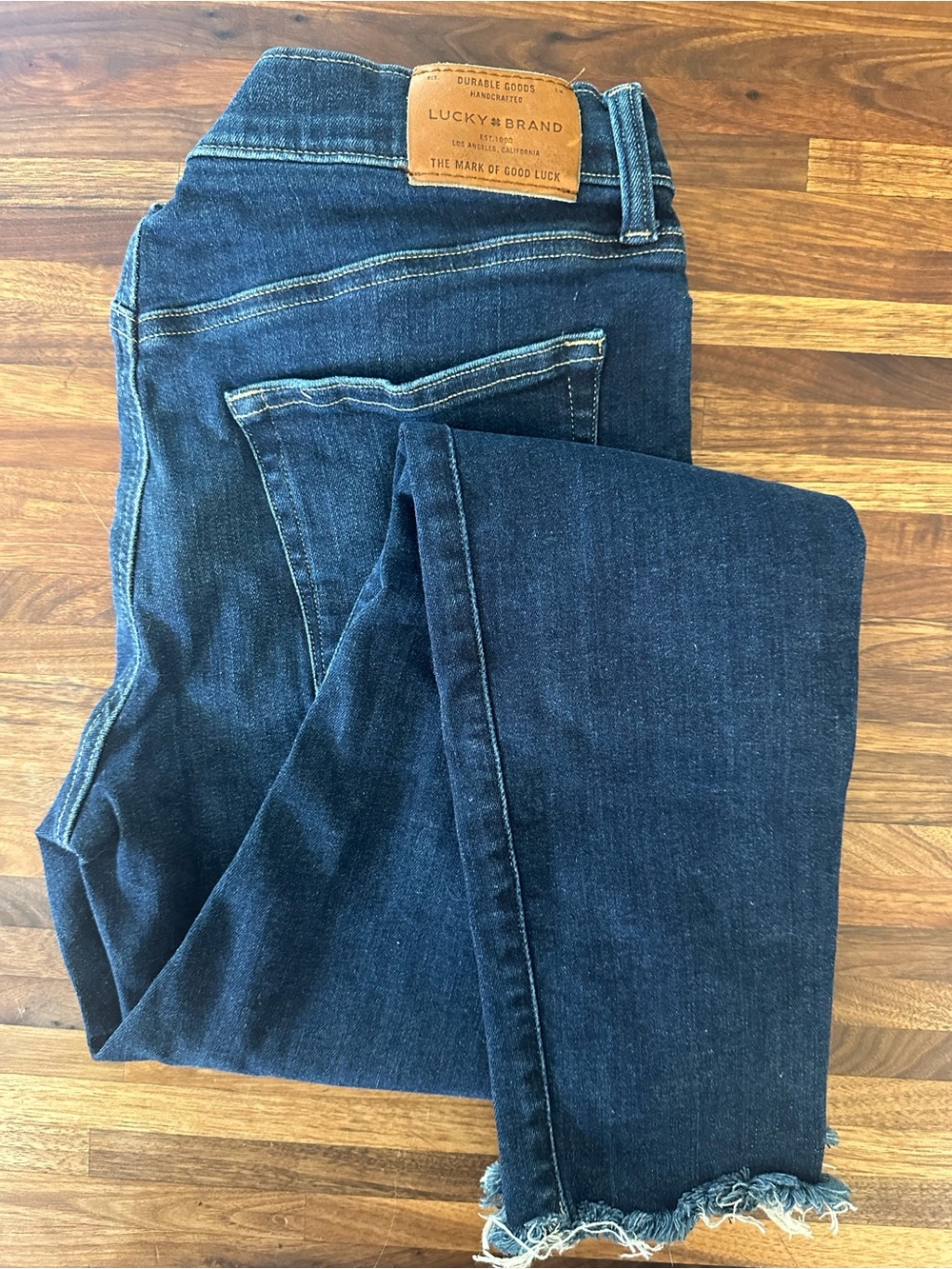 Lucky Brand Indigo Raw Hem Ankle Jeans